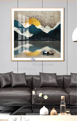 File tranh File tranh hiện đại pha lê gương KF96994 (bản gốc) treo quán cafe