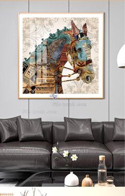 File PSD File tranh hiện đại pha lê gương KF96995 (gốc) tách lớp chi tiết