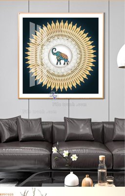 Tải file File tranh hiện đại pha lê gương KF97025 (gốc) chủ đề phong thủy