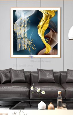 Ảnh gốc File tranh hiện đại pha lê gương KF97040 (độ nét cao) in tráng gương