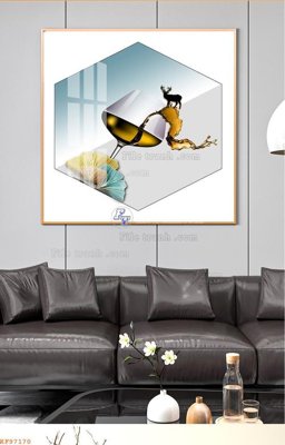 File tranh File tranh hiện đại pha lê gương KF97170 (gốc) chủ đề trừu tượng