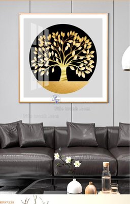 Download file gốc File tranh hiện đại pha lê gương KF97228 (in lụa) tranh 3D