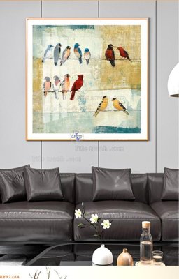 File gốc File tranh hiện đại pha lê gương KF97284 (in lụa) tranh mã đáo