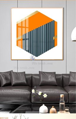 File tranh File tranh hiện đại pha lê gương KF97308 (file gốc) chủ đề phong thủy