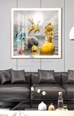 File gốc File tranh hiện đại pha lê gương KF97346 (in lụa) chi tiết cao