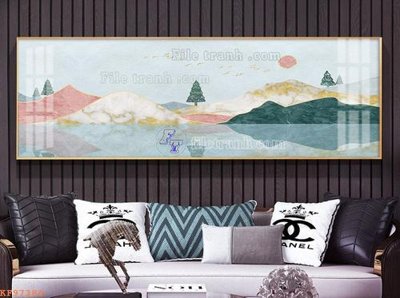 File in lụa File tranh hiện đại pha lê gương KF97384 (hoa văn) File tranh hiện đại pha lê gương KF97384