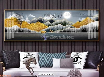 File in lụa File tranh hiện đại pha lê gương KF97443 (hoa văn) File tranh hiện đại pha lê gương KF97443