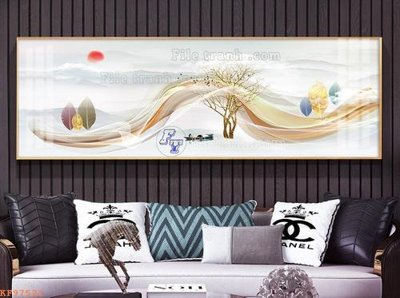 File in lụa File tranh hiện đại pha lê gương KF97521 (chất lượng cao) File tranh hiện đại pha lê gương KF97521