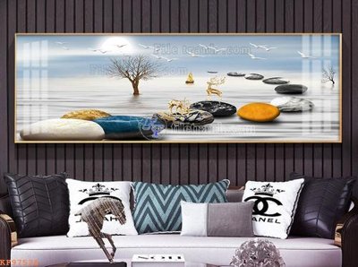 File tranh File tranh hiện đại pha lê gương KF97526 (file gốc) chủ đề phong thủy