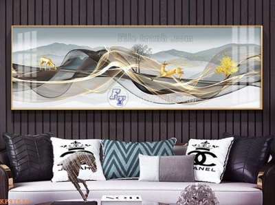 File in lụa File tranh hiện đại pha lê gương KF97529 (tân cổ điển) File tranh hiện đại pha lê gương KF97529