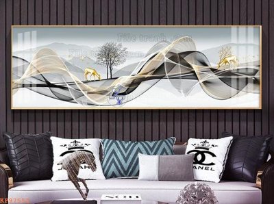 Tải file File tranh hiện đại pha lê gương KF97552 (gốc) chủ đề hoa sen