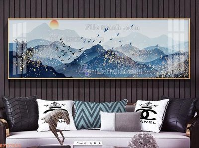 File tranh File tranh hiện đại pha lê gương KF97553 (gốc) chủ đề thiên nhiên