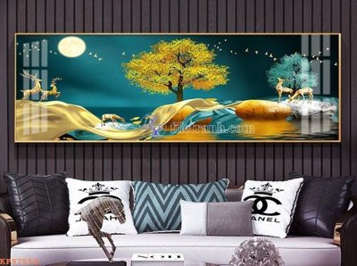 File gốc File tranh hiện đại pha lê gương KF97554 (in lụa) tranh phong thủy