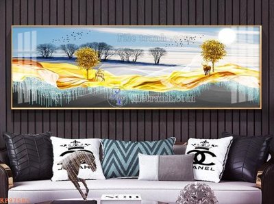 File tranh File tranh hiện đại pha lê gương KF97581 (gốc) chủ đề thành phố