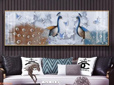 File gốc File tranh hiện đại pha lê gương KF97645 (in lụa) tranh thuận buồm