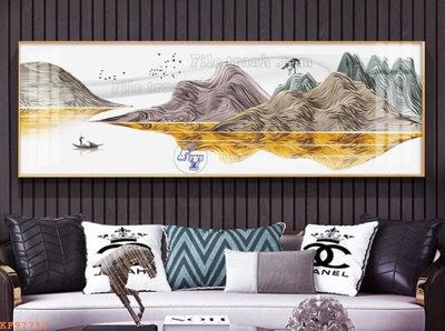 File in trần File tranh hiện đại pha lê gương KF97713 (bản gốc) bầu trời