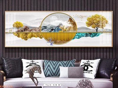 File in lụa File tranh hiện đại pha lê gương KF97731 (hoa văn) File tranh hiện đại pha lê gương KF97731