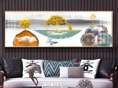 Download file gốc File tranh hiện đại pha lê gương KF97774 (in lụa) hoa lá