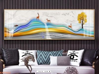 File tranh File tranh hiện đại pha lê gương KF97863 (bản gốc) treo phòng ăn