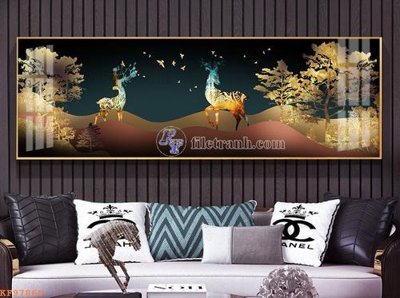 File in trần File tranh hiện đại pha lê gương KF97869 (bản gốc) bầu trời