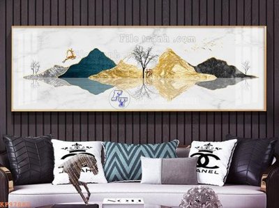 File tranh File tranh hiện đại pha lê gương KF97883 (gốc) chủ đề thiên nhiên