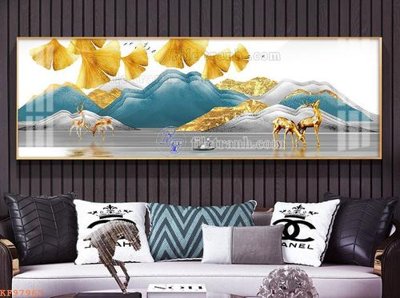 File gốc File tranh hiện đại pha lê gương KF97967 (in lụa) tranh phong thủy
