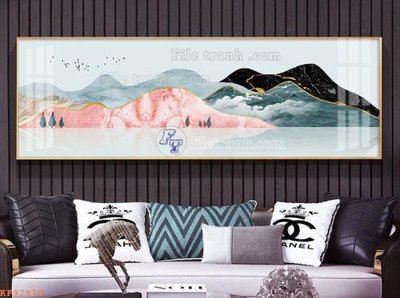 Ảnh gốc File tranh hiện đại pha lê gương KF97970 (độ nét cao) in tráng gương