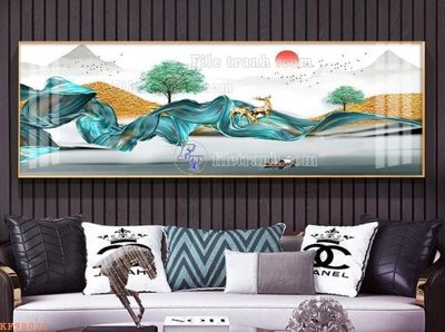 File gốc File tranh hiện đại pha lê gương KF98020 (in lụa) trang trí tường