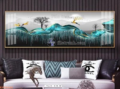 File gốc File tranh hiện đại pha lê gương KF98046 (in tráng gương) nghệ thuật