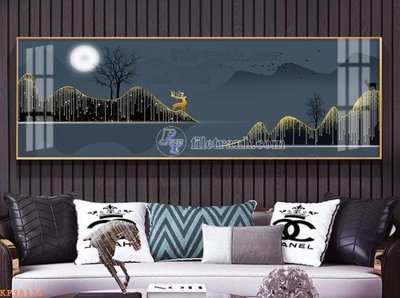 File in trần File tranh hiện đại pha lê gương KF98124 (file gốc) hoa văn 3D