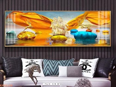 File tranh in trần File tranh hiện đại pha lê gương KF98198 (ảnh gốc siêu nét)