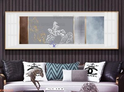 File gốc File tranh hiện đại pha lê gương KF98327 (in lụa) tranh mã đáo