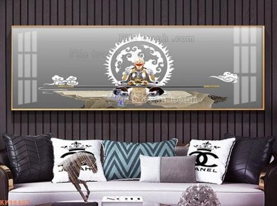 File in trần File tranh hiện đại pha lê gương KF98407 (bản gốc) phong cảnh