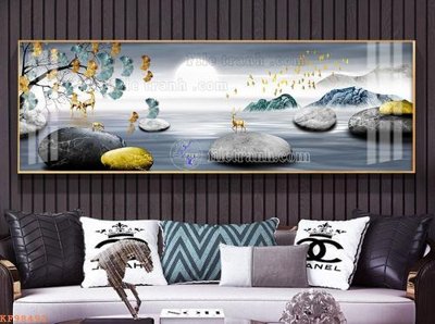 File tranh File tranh hiện đại pha lê gương KF98492 (file gốc) chủ đề phong thủy