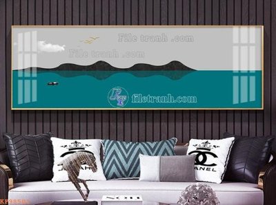 Download file gốc File tranh hiện đại pha lê gương KF98501 (in lụa) hoa lá