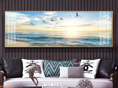 File in lụa File tranh hiện đại pha lê gương KF98502 (phong cảnh) File tranh hiện đại pha lê gương KF98502