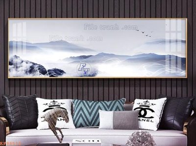 File tranh gốc in trần nhà File tranh hiện đại pha lê gương KF98510 3D