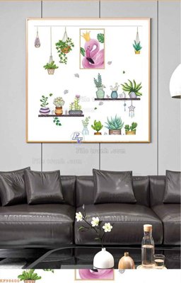 File in ấn File tranh hiện đại pha lê gương KF98600 (bản gốc) chất lượng cao