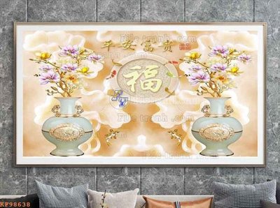 File in mica File tranh hiện đại pha lê gương KF98638 (bản gốc) làm vách ngăn