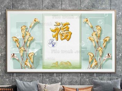 File ảnh File tranh hiện đại pha lê gương KF98661 (gốc) cho trang trí nhà hàng