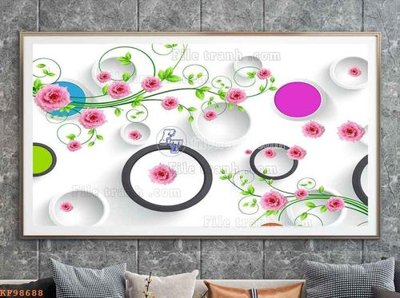 File gốc in ấn File tranh hiện đại pha lê gương KF98688 chuẩn màu CMYK