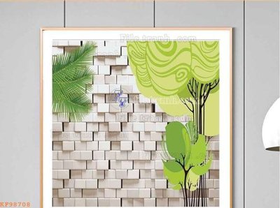 File gốc File tranh hiện đại pha lê gương KF98708 (in tráng gương) hiện đại