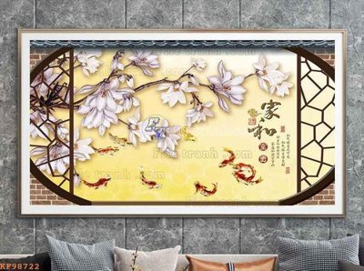 File in trần File tranh hiện đại pha lê gương KF98722 (bản gốc) hoa văn