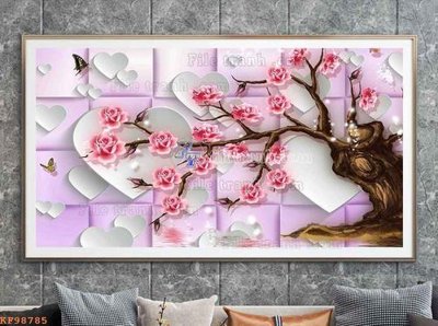 File gốc File tranh hiện đại pha lê gương KF98785 (in tráng gương) sang trọng