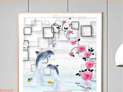 Tải file File tranh hiện đại pha lê gương KF98818 (gốc) chủ đề phong thủy