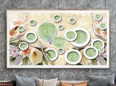 File gốc File tranh hiện đại pha lê gương KF98836 (phiên bản chuẩn) để in ấn