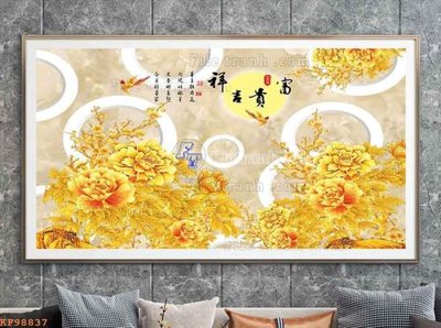 File in trần File tranh hiện đại pha lê gương KF98837 (bản gốc) 5D