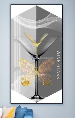 File in lụa File tranh hiện đại pha lê gương KF98882 (hoa văn) File tranh hiện đại pha lê gương KF98882