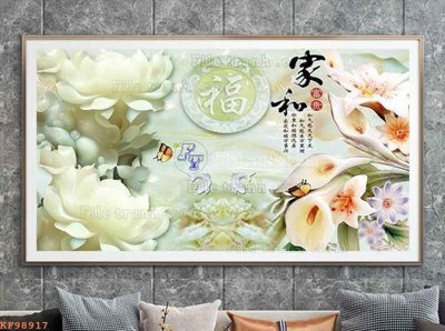 File gốc File tranh hiện đại pha lê gương KF98917 (in lụa) tranh phong thủy