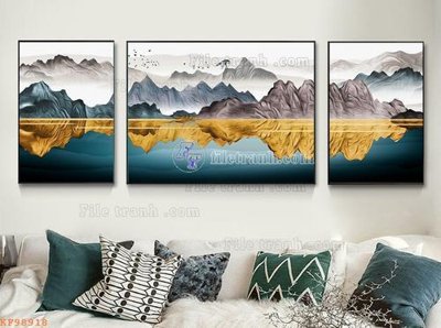 Cung cấp file tranh gốc File tranh hiện đại pha lê gương KF98918 độc quyền